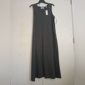 Marisa Christina Women Plus Size 1x Grey Dress with Embroidered Accents